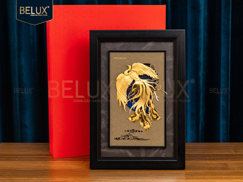 Tranh Phượng Hoàng Mạ Vàng 24k 24×35 cm